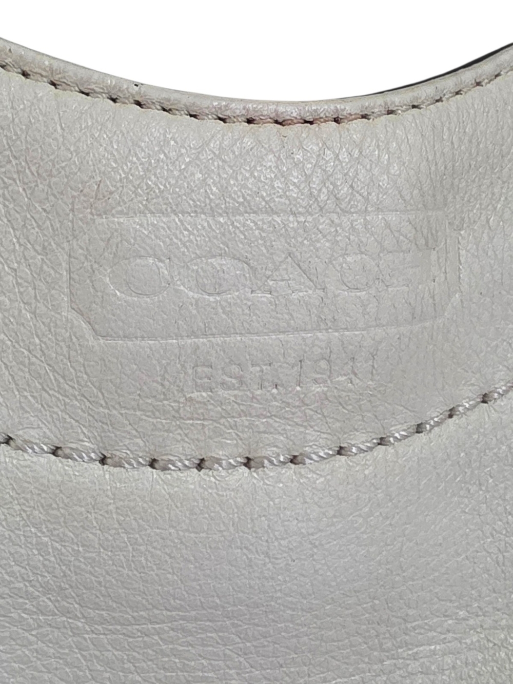 Coach Large Leather Tote Bag Cream Gray Colorblock Shoulder Purse - Picture 8 of 16